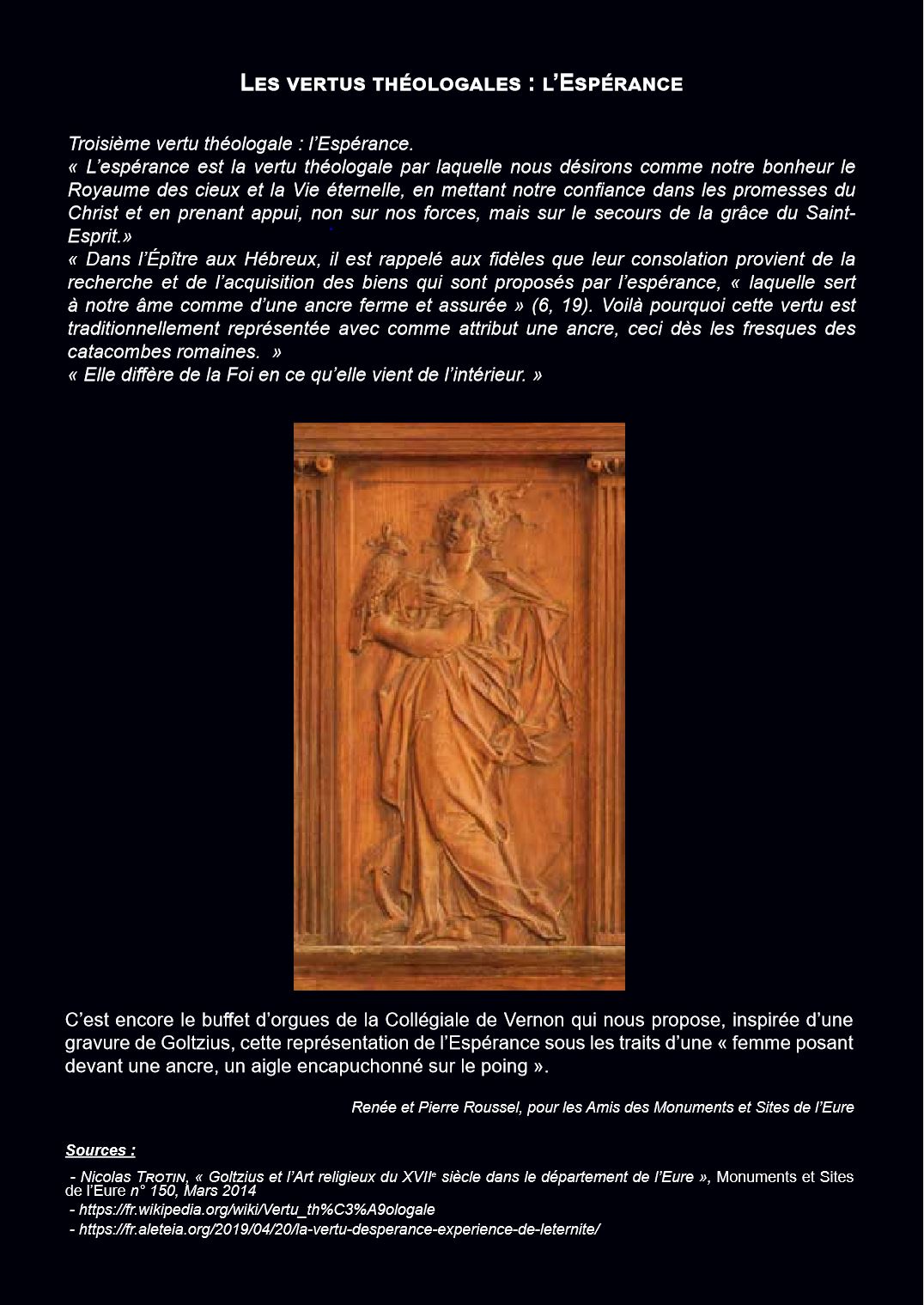 Vertus théologales : l'Espérance - Janvier 20
